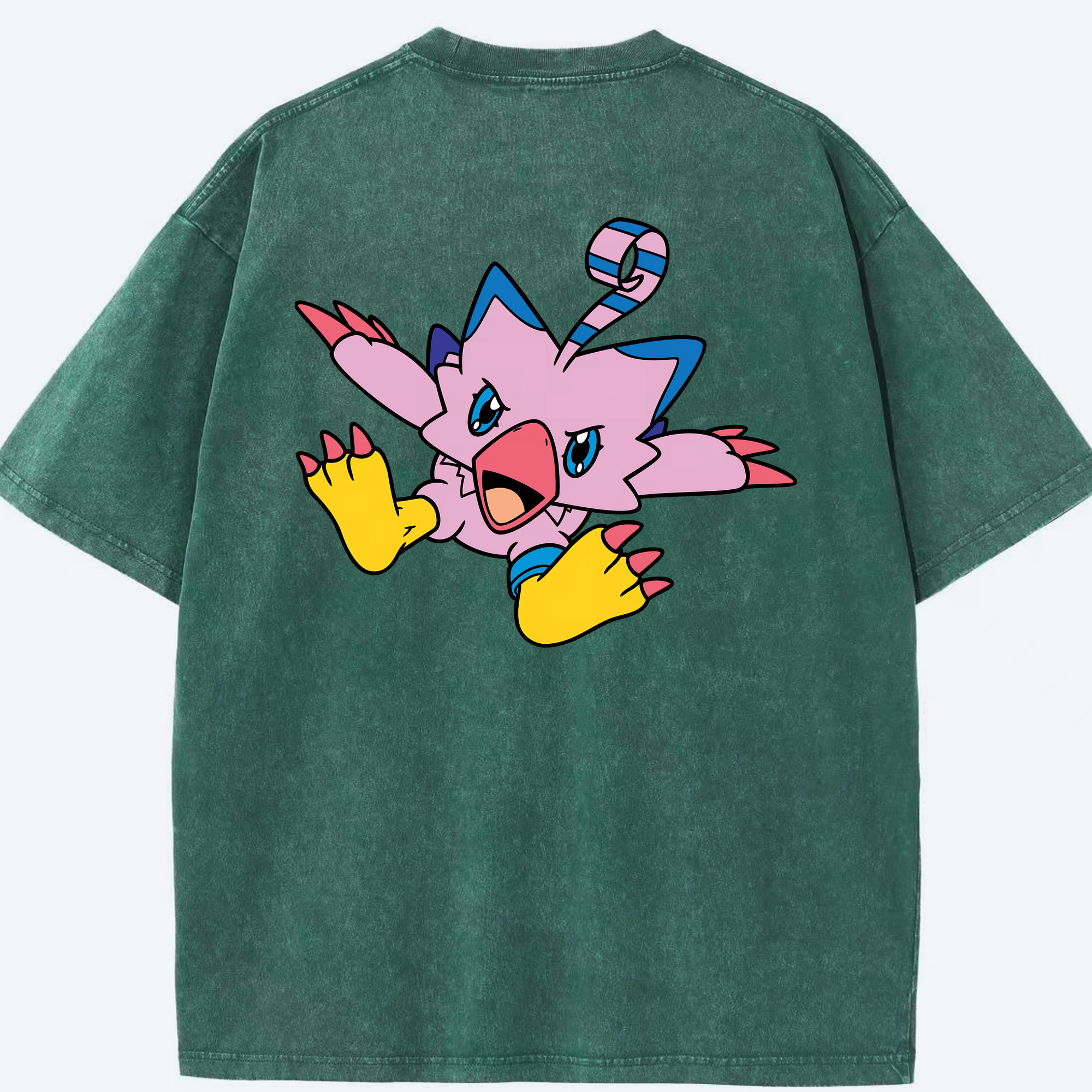 （画像用） Digimon デジタルモンスター/デジモン 綿100% ヴィンテージ風 半袖Tシャツ（背面プリント）